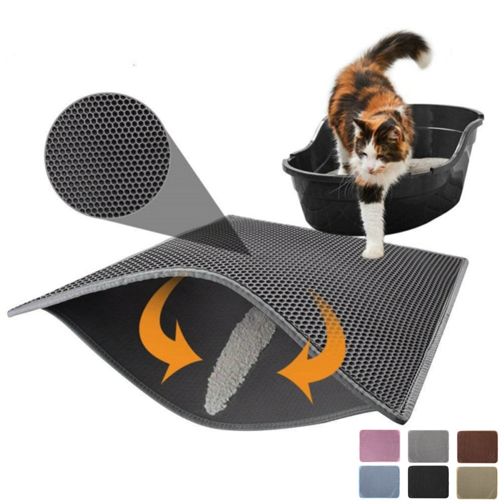 Solid Color Waterproof Cat Litter Mat – ownkoti